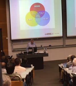 Ian Brown presenting at the New Zealand Geotechnical Society Auckland Branch Christmas Symposium