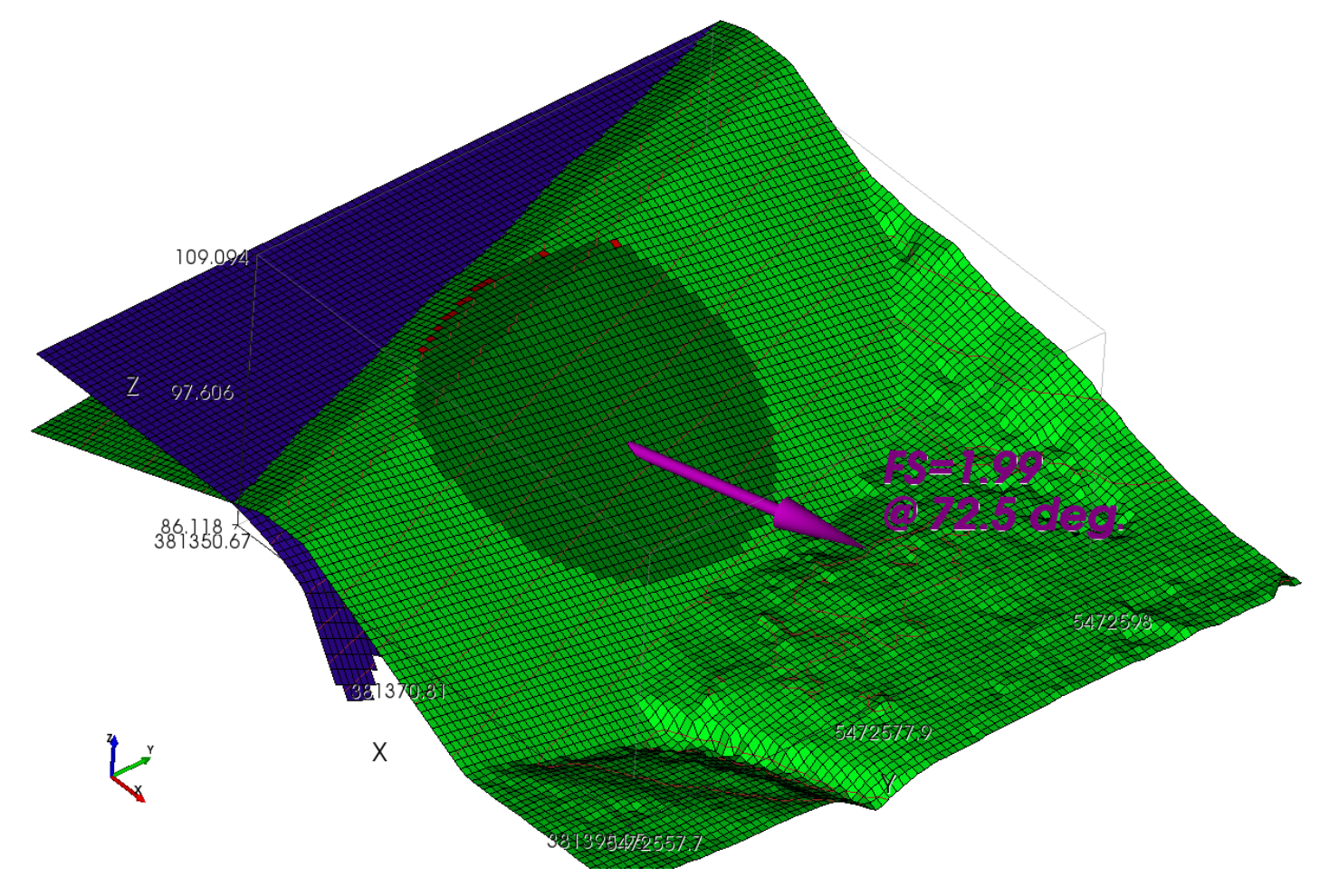Spherical failure surface using Spencer's Method